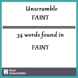 faintly unscramble|faintly unscrambled words.